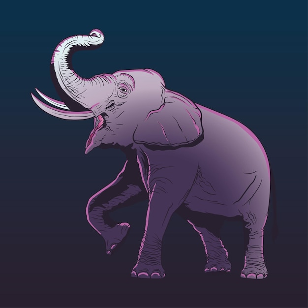 Vetor desenho animado de elefante