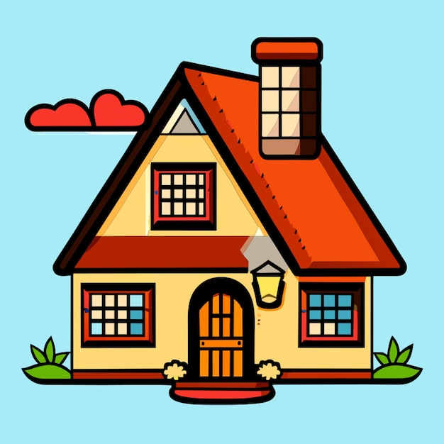 Vetor desenho animado de ilustração vetorial de clipart de casa