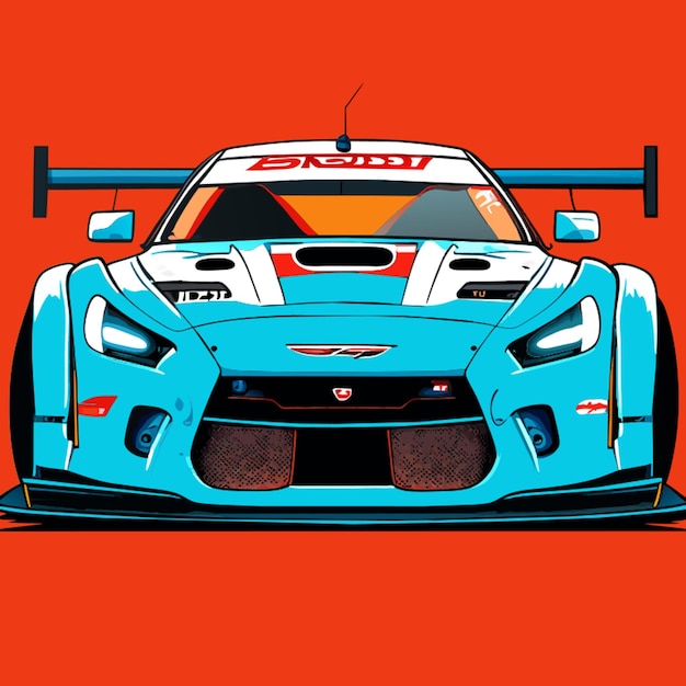 Desenho animado de ilustração vetorial nissan gtr gt3