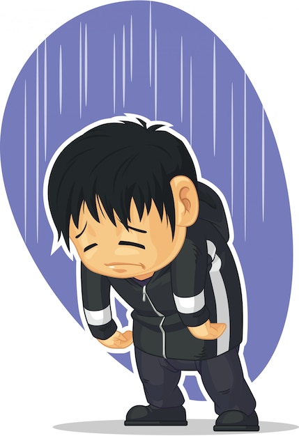 menino triste, ilustração vetorial de menino de anime para papel de parede,  menino minimalista 11668761 Vetor no Vecteezy