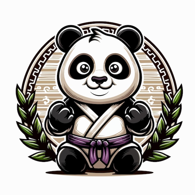 Vetor desenho animado de panda bonito isolado em ilustração vetorial de fundo branco