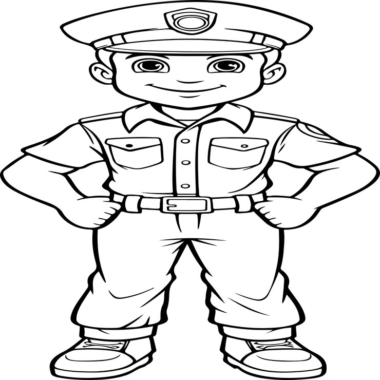 Vetor desenho animado de policial