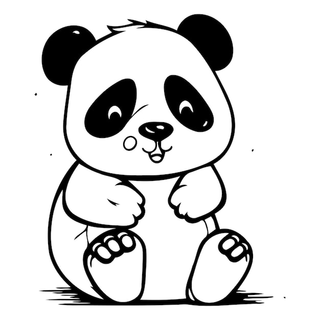 Vetor desenho animado de urso panda ilustração vetorial do urso panda