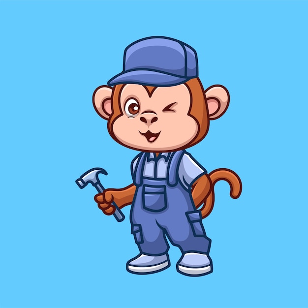 Desenho animado do macaco mecânico