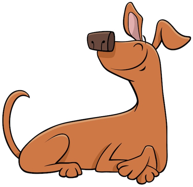 Desenho animado feliz cão deitado animal de estimação animal personagem