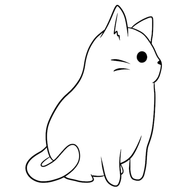 Desenho De Gato Animal Animado Doodle Kawaii Anime Página Para