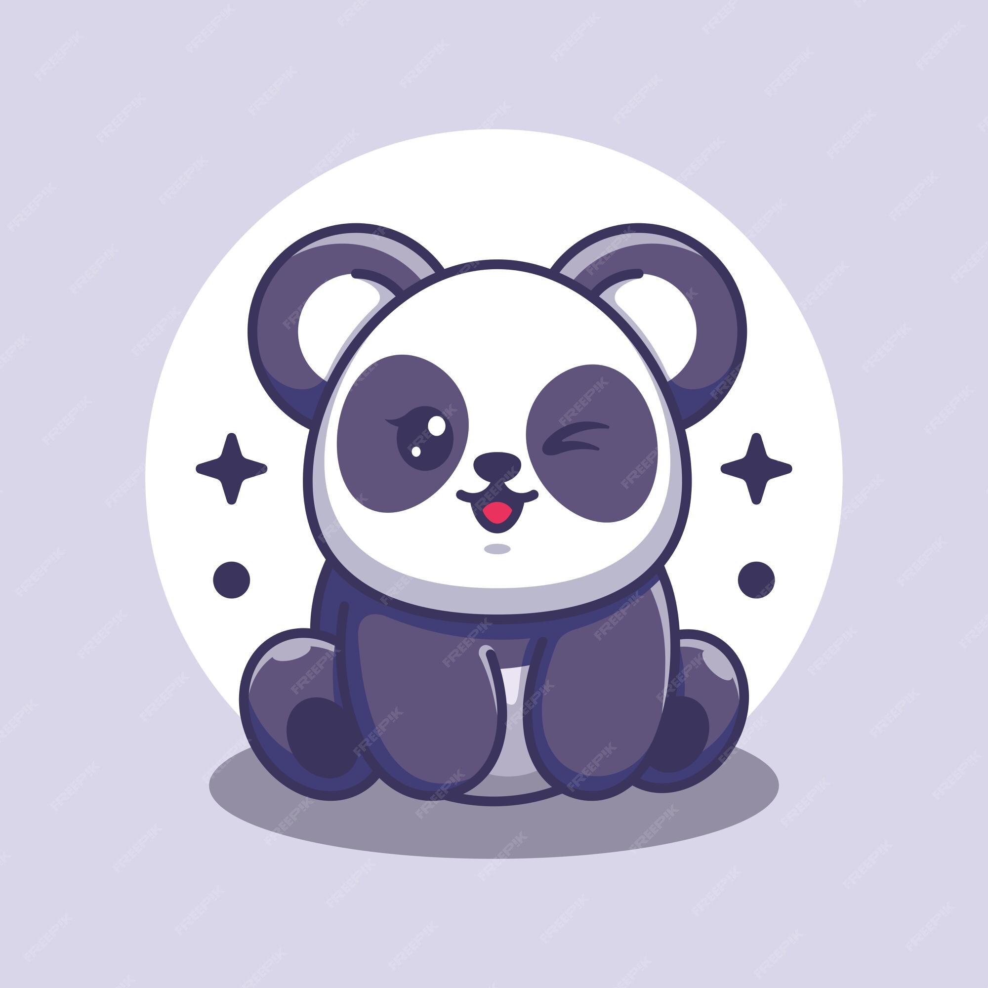 fofa kawaii bebê panda sentado levantando mão desenho animado personagem  vetor ícone ilustração. crianças ilustração animal natureza conceito. plano  desenho animado estilo 22518779 Vetor no Vecteezy