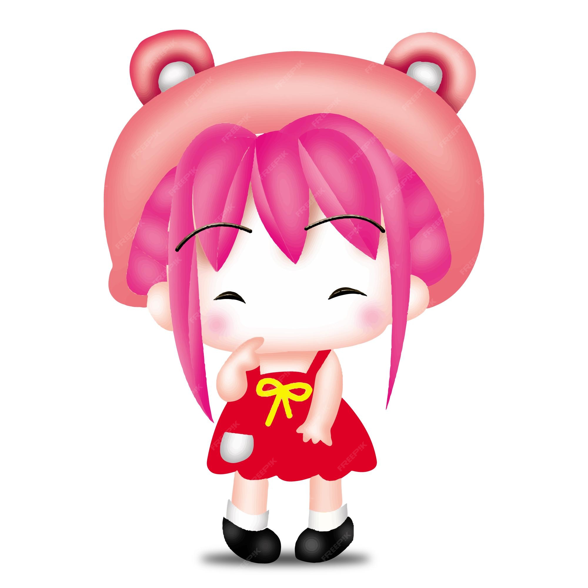 Desenho animado menina personagem boneca doce modelo emoção ilustração  clipart desenho kawaii anime