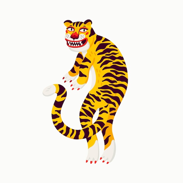 Desenho animado tigre chinês