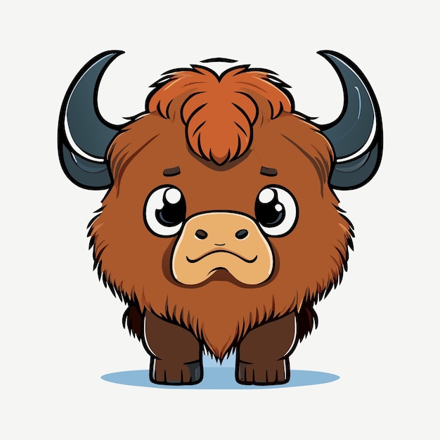 Desenho animado vetorial de bisonte americano