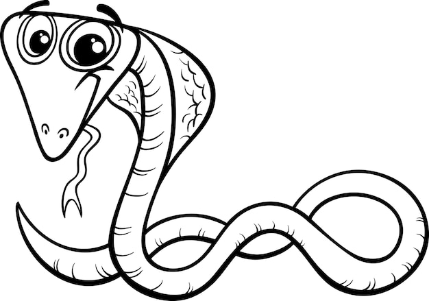 Vetor desenho animador de cobra para colorir desenhos animados