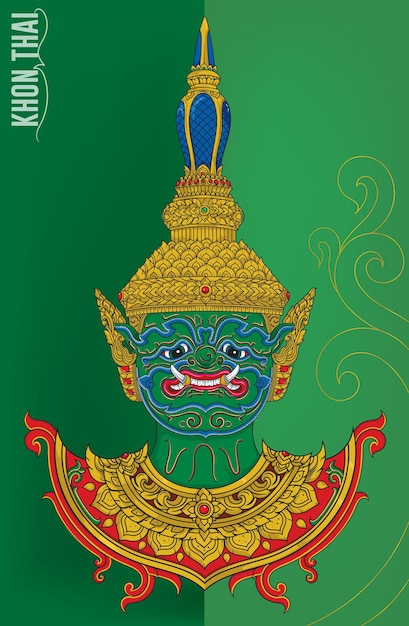 Vetor desenho artístico khon thai