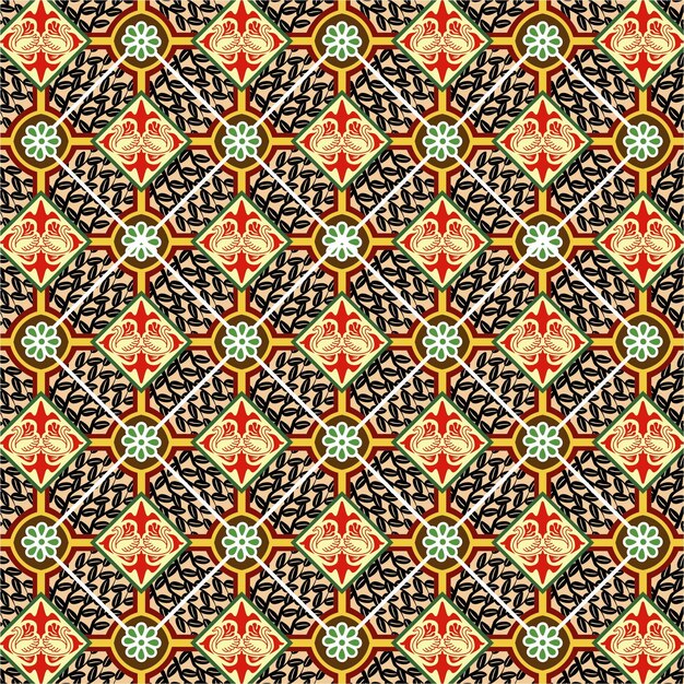 Desenho Batik Tradicional da Indonésia