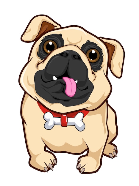 Desenho bonito de buldogue