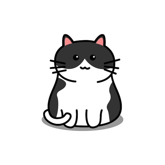 Gato Preto Dos Desenhos Animados Isolado No Fundo Branco Ilustração do  Vetor - Ilustração de bonito, sorriso: 99791728