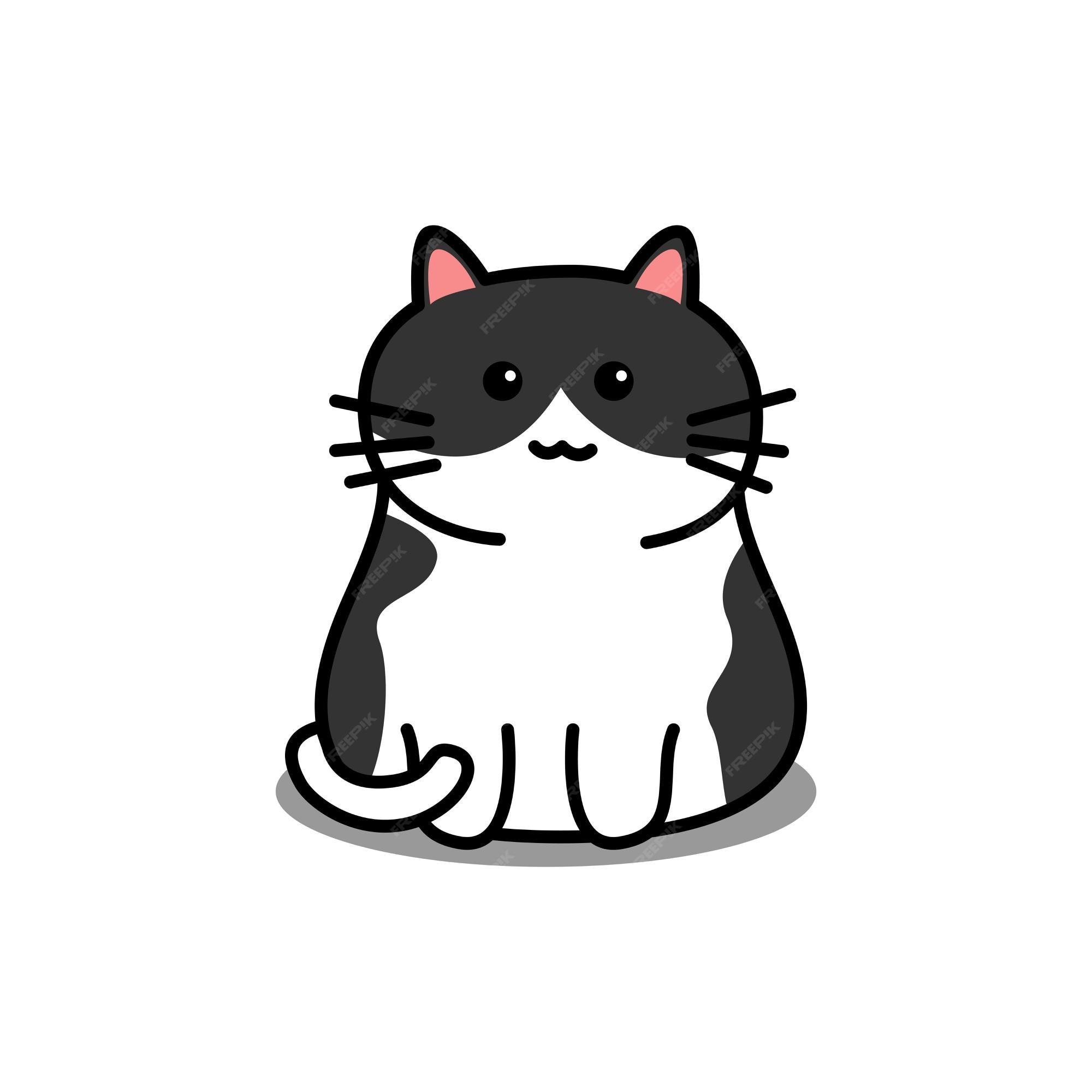 Gato preto e branco dos desenhos animados