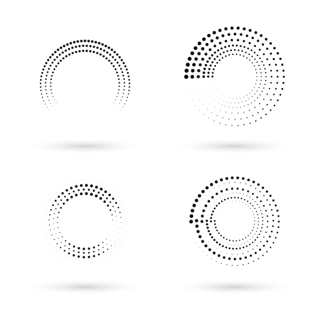Desenho circular abstrato em meia tonalidade fundo decorativo Conjunto