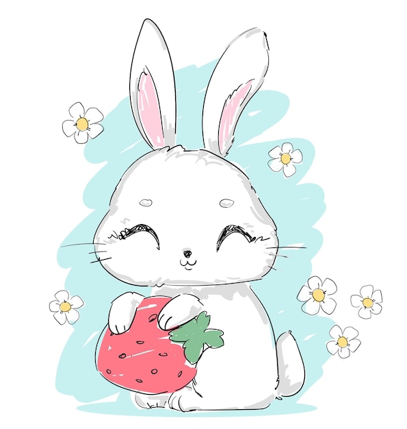 COMO DESENHAR UM COELHO KAWAII FÁCIL PASSO A PASSO 🐇 