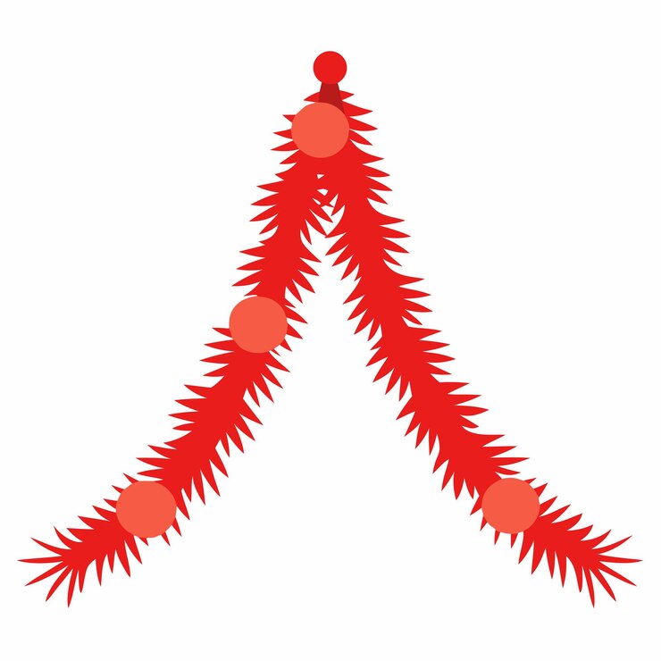 Vetor desenho colorido branco de fundo de tinsel de natal