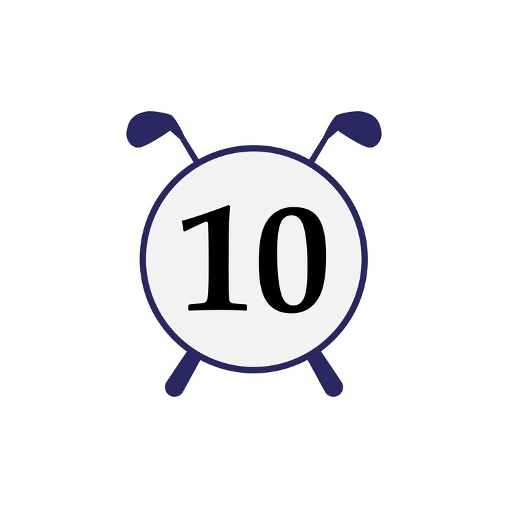 Vetor desenho conceitual de logotipo de carta 10 do emblema de hóquei