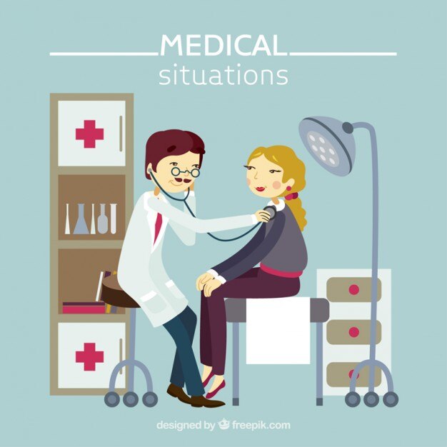 Vetor desenho consulta médica
