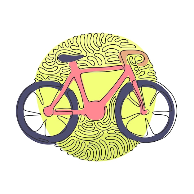 Vetor desenho contínuo de uma linha bicicleta ícone de bicicleta conceito de ciclismo sinal para logotipo de ciclovia isolado