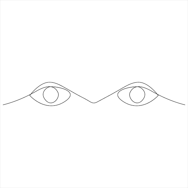 Desenho contínuo de uma linha da ilustração vetorial de desenho de arte de linha ocular