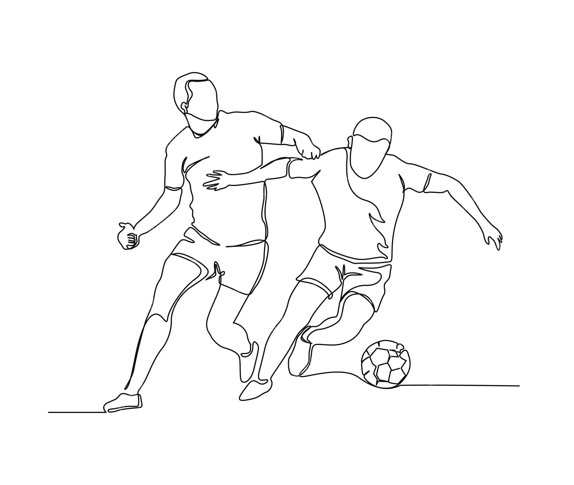 Homem jogando futebol ilustração, jogador de futebol desenho esboço, jogar  futebol, tinta, esporte, monocromático png