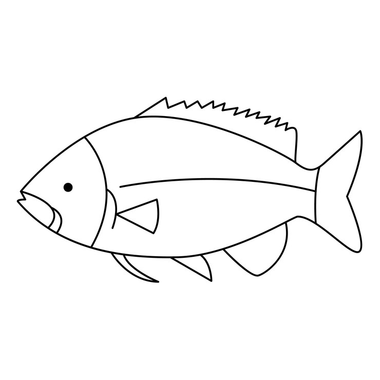 Vetor desenho contínuo de uma linha de peixes grandes e ilustração de arte vetorial de linha única