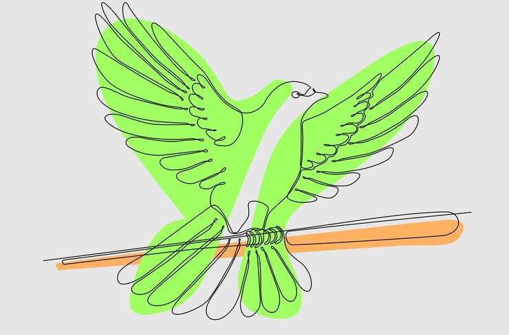 Vetor desenho contínuo de uma linha de voar vetor premium