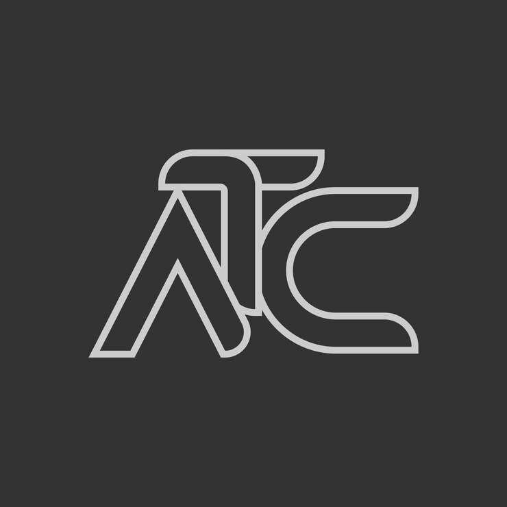 Desenho criativo do logotipo da letra ATC