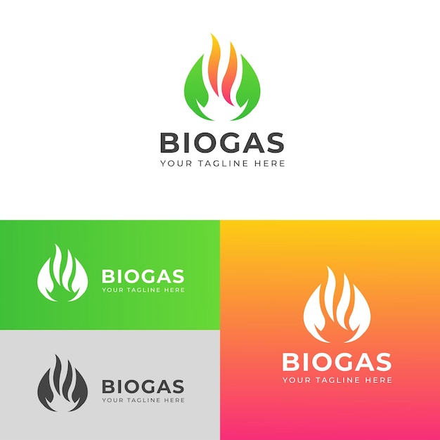 Desenho criativo do logotipo do biogás natural