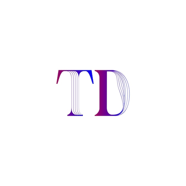 Vetor desenho da logotipo da letra td