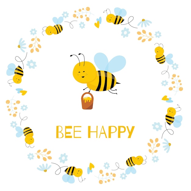 Desenho de abelhas de desenho animado