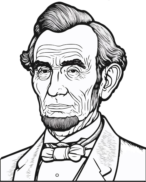 Desenho de Abraham Lincoln para colorir