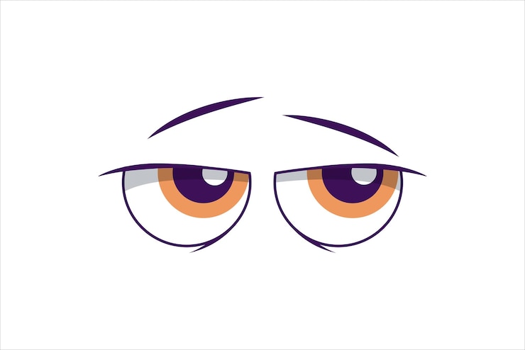 Vetor desenho de adesivo de olhos planos de quadrinhos