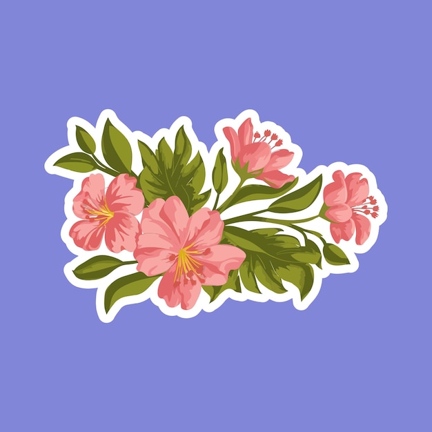 Vetor desenho de adesivo gráfico de flores tropicais