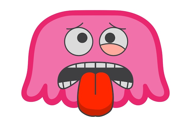 Desenho de adesivo plano de cara de troll