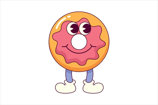 Desenho de adesivo plano de donuts bonitos