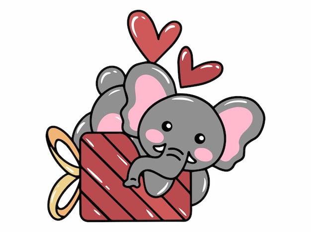 Desenho de animal elefante fofo