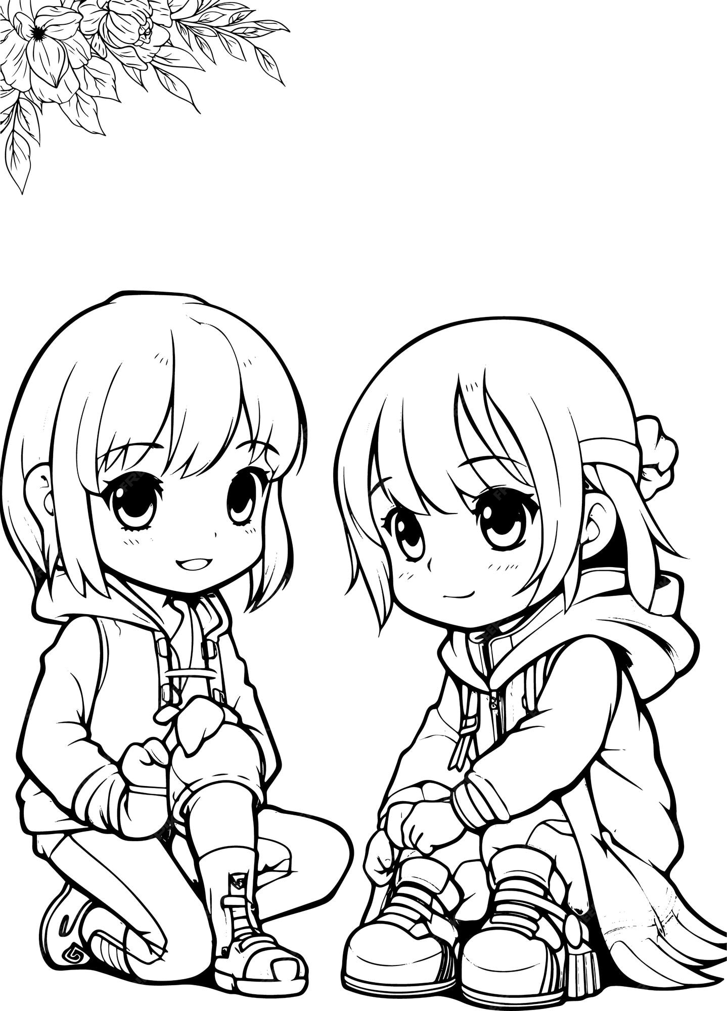 Desenhos para colorir de Chibi Blue Rainbow Friends - Desenhos