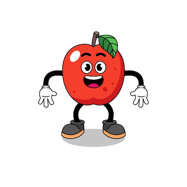 Desenho de Apple com design de personagens de gesto surpreso