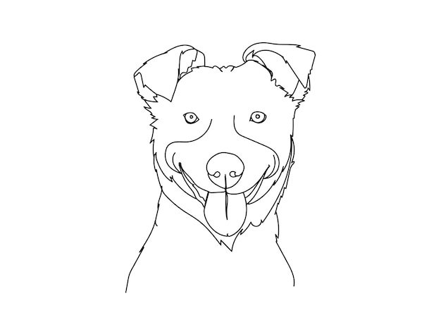 Desenho de arte de linha de cachorro