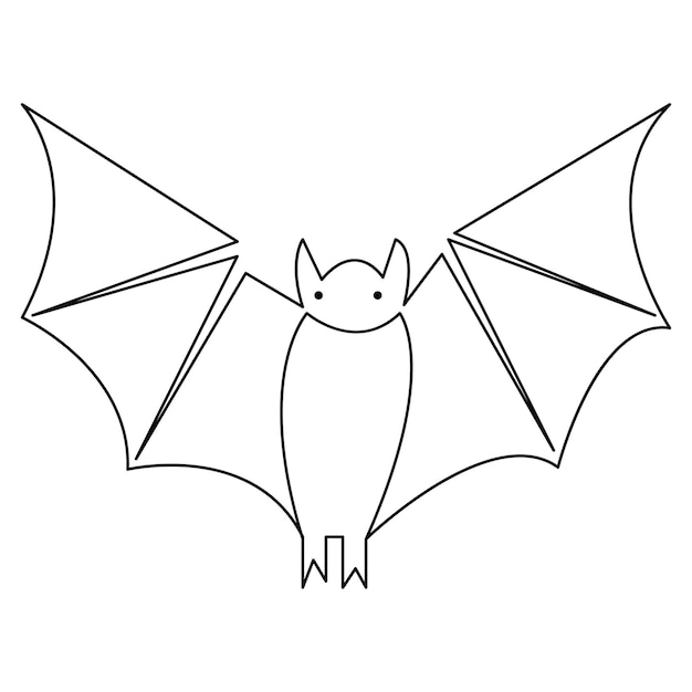 Desenho de arte de linha única desenhado à mão contínua Ilustração vetorial de estilo de morcego de Halloween