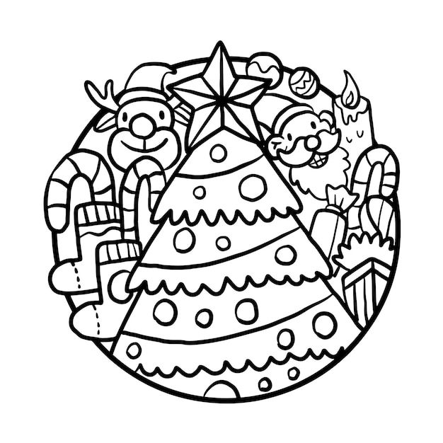 Desenho fácil de árvore de Natal para pintar