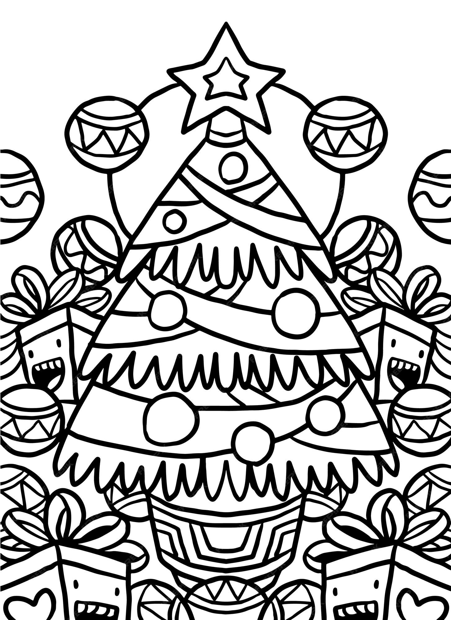 Desenhos de Árvore de Natal para Colorir