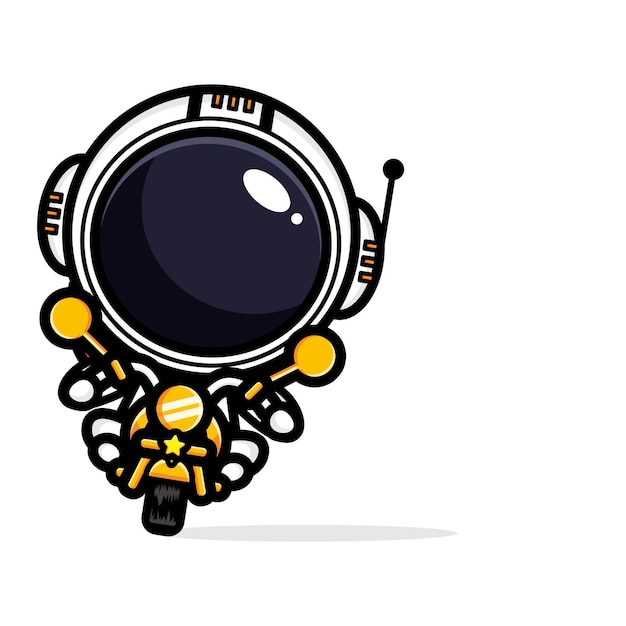 desenho de astronauta andando de moto