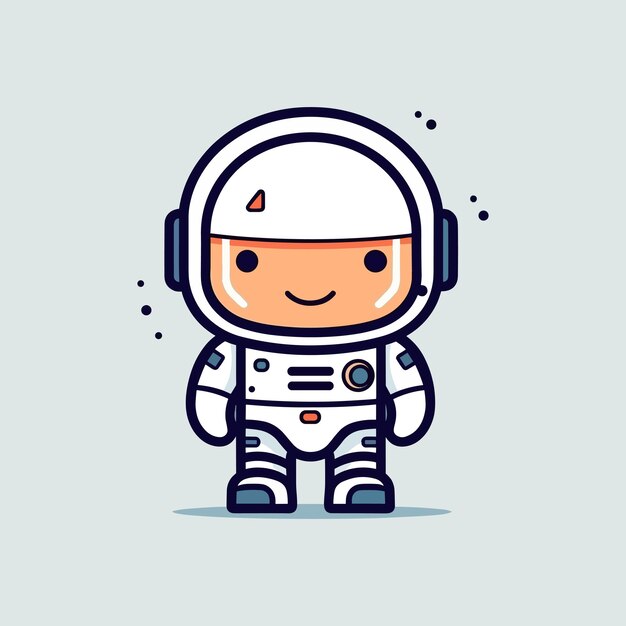 Vetor desenho de astronauta mascote bonito ilustração de astronauta kawaii