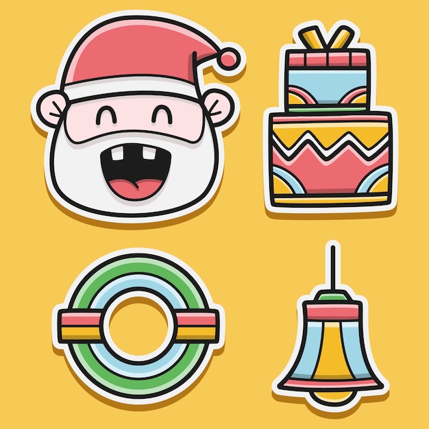 Desenho de autocolante de doodle de natal