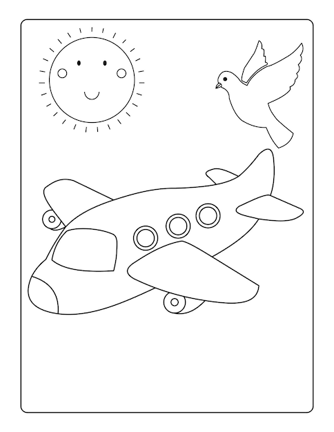 Desenho de avião para colorir